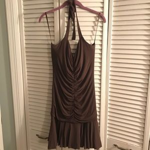 BCBG brown halter top cocktail dress size S